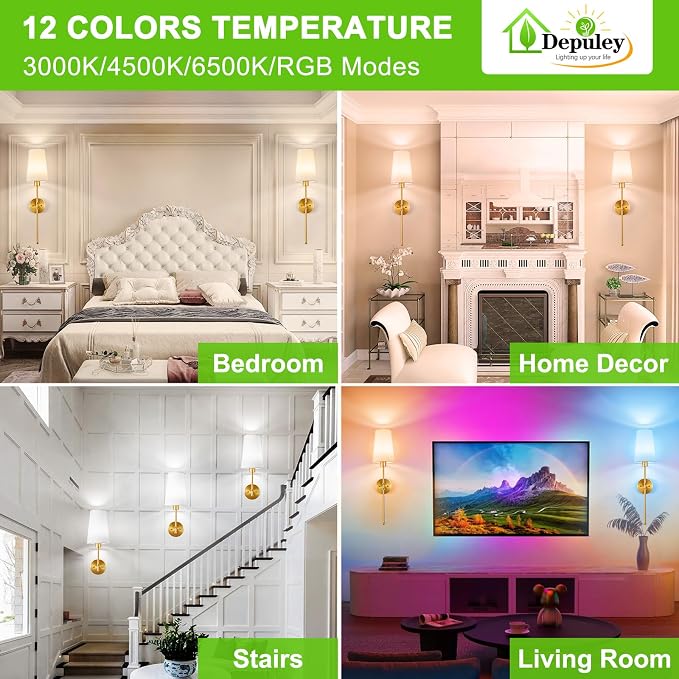 Depuley Battery Operated Wall Sconce: 27" Set of 2 Wireless Wall Lights - Image 3