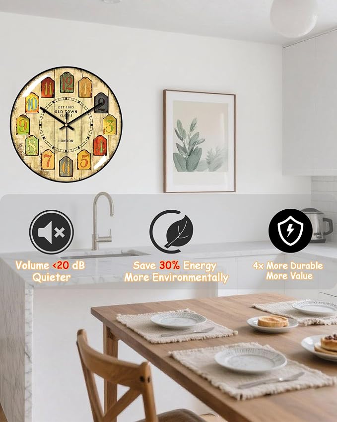 Decorative Wall Clocks Batterys Operated, Retro Wall Clock - Image 5