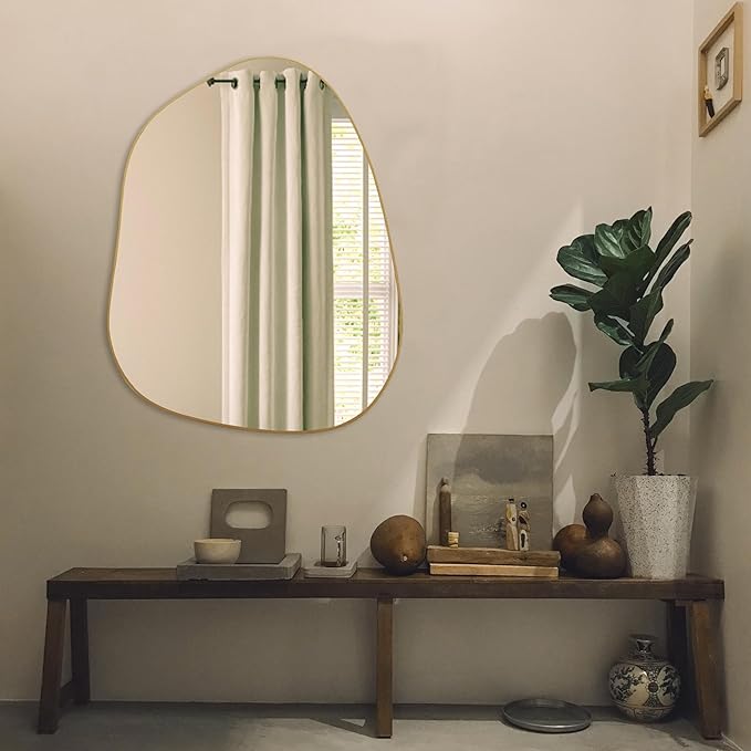 PERFNIQUE Irregular Wall Mirror Asymmetrical Mirror, Decorative Modern Boho - Image 7