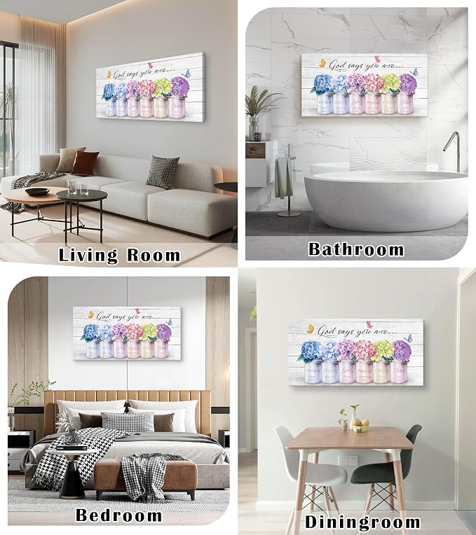 Cao Gen Decor ArtH43050 Inspirational Bible Verse Wall Art: God Says You Are - Image 3