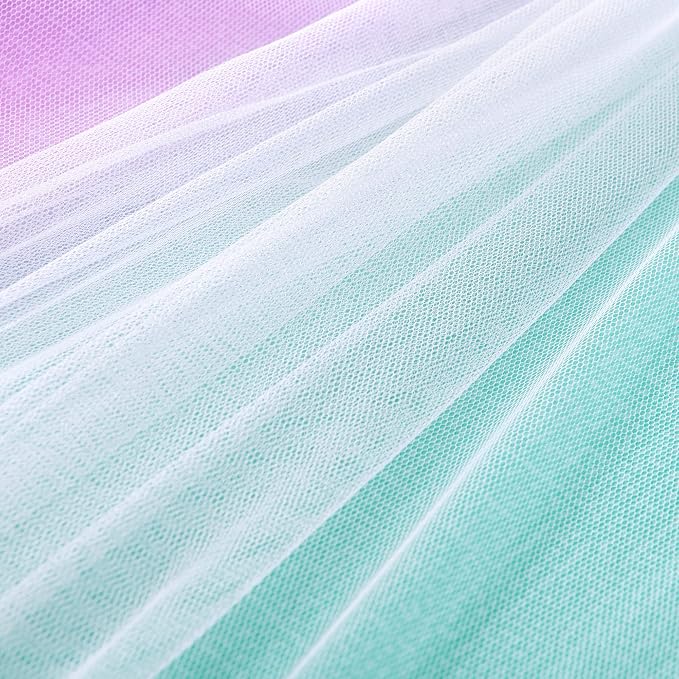 XiDi Pink Green Curtains 108 Inches Long, Unicorn Wall Decals - Image 9