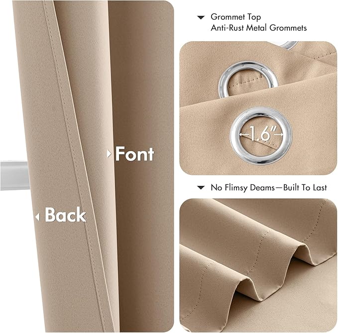 MIULEE Blackout Curtains for Bedroom Living Room 2 Panels, Thermal Insulated - Image 4
