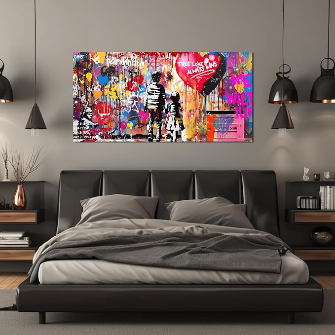 Graffiti Canvas Wall Art For Living Room Large Colorful Wall Art For Office - Image 6
