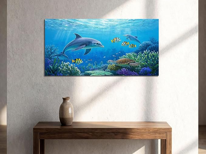 Ardemy Ocean Life Wall Art 40"x20" Picture, Waterproof Canvas Print - Image 6
