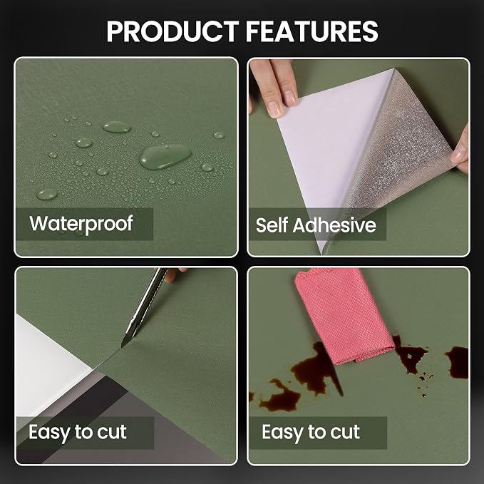 practicalWs Green Contact Paper Peel and Stick Wallpaper - Image 4