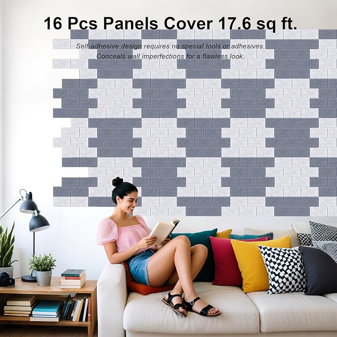 WoveN SounD Brick Acoustic Wall Panels Seamless Visual, High Density, Sound - Image 2
