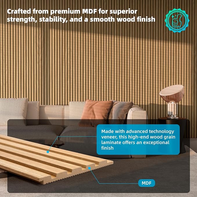 Art3d 6-Piece Wood Slat Panels for Stylish Interior Decor and Ceiling Decoration - Image 2