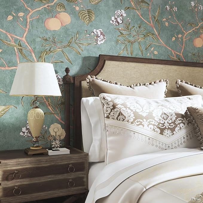 Laatse Green Floral Wallpaper Peel and Stick Bird Wallpaper 17.5" x 78.7" - Image 6