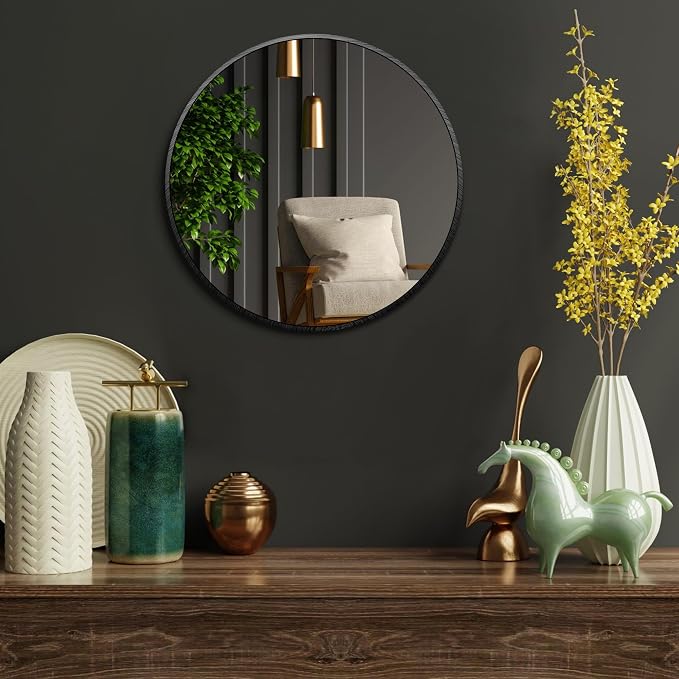 Itrue 12 Inch Small Round Decorative Wall Mirror, HD Silver-Coated Glass - Image 6