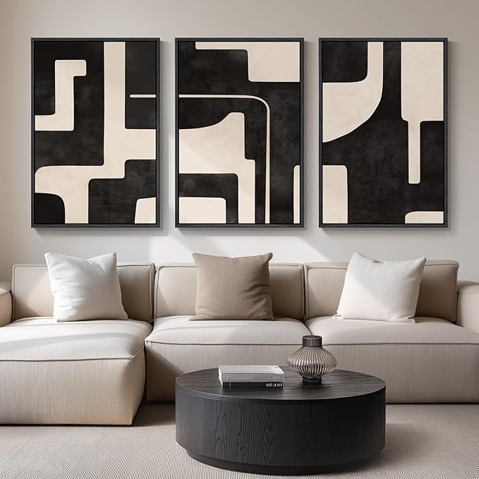 Large Framed Neutral Abstract Wall Art by Cuspin