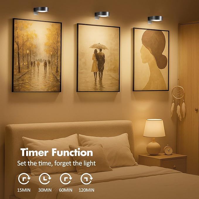 6Pcs Picture Lights for Wall Battery Operated, Magnetic Led Painting Light - Image 7