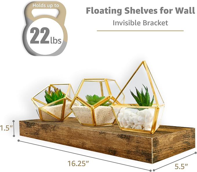 Sorbus Floating Shelves for Wall – 16 Inch Floating Shelf for Kitchen, Living - Image 3