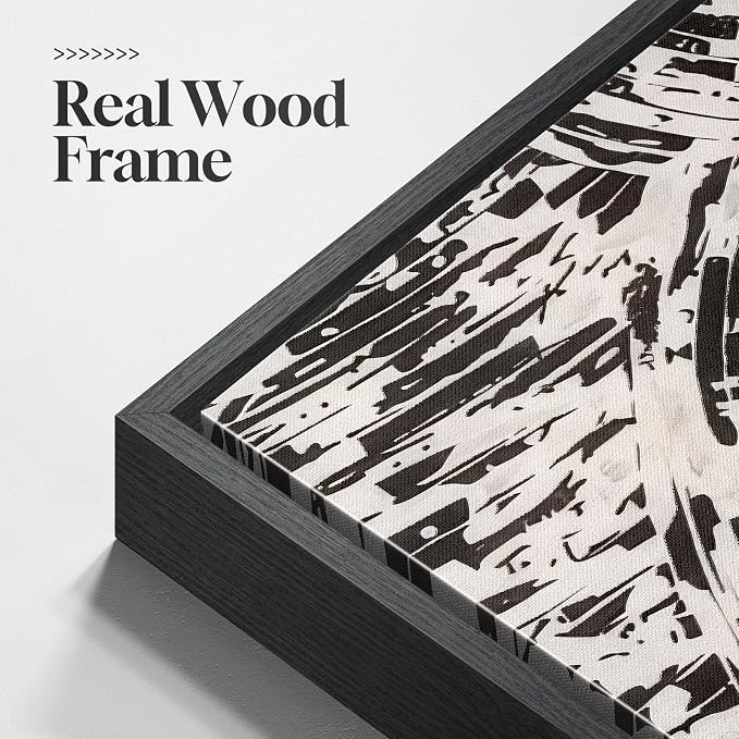 Large Framed Black and White Abstract Wall Art - Image 6