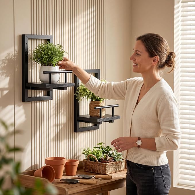 Sbosbo Floating Shelves for Wall, Plant Shelf Indoor, Wall Planters for Indoor - Image 2