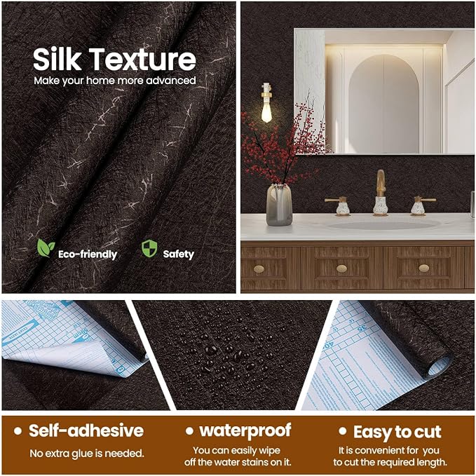 Brown Peel and Stick Self Adhesive Wallpaper - Image 3