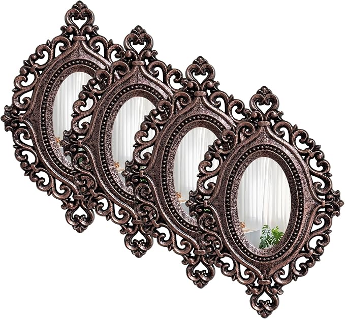 ZEXUIRU 4 Set. Rustic Wall Mirrors by ZEXUIRU