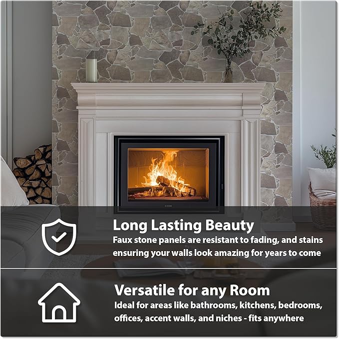 CONCORD WALLCOVERINGS ™ Retro-Art 3D Faux Stone Wall Panels, Lightweight PVC - Image 6