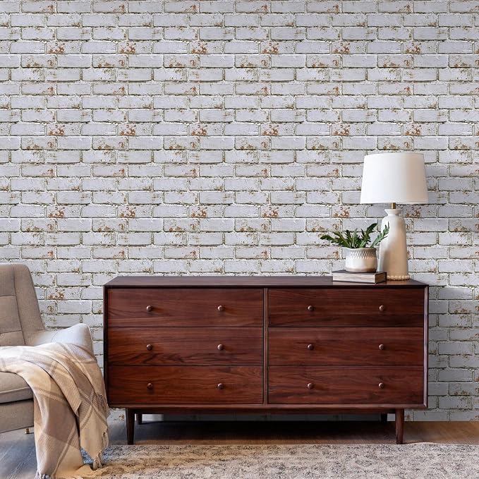 COMSTICKC 3D Faux Brick Wall Panels Peel and Stick, Small Size Self Adhesive - Image 9