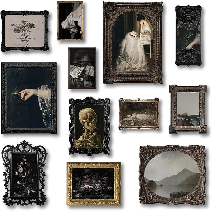 KBKBART Set of 12 Dark Academia Wall Art, Gothic Home Decor, Moody Wall Prints by KBKBART