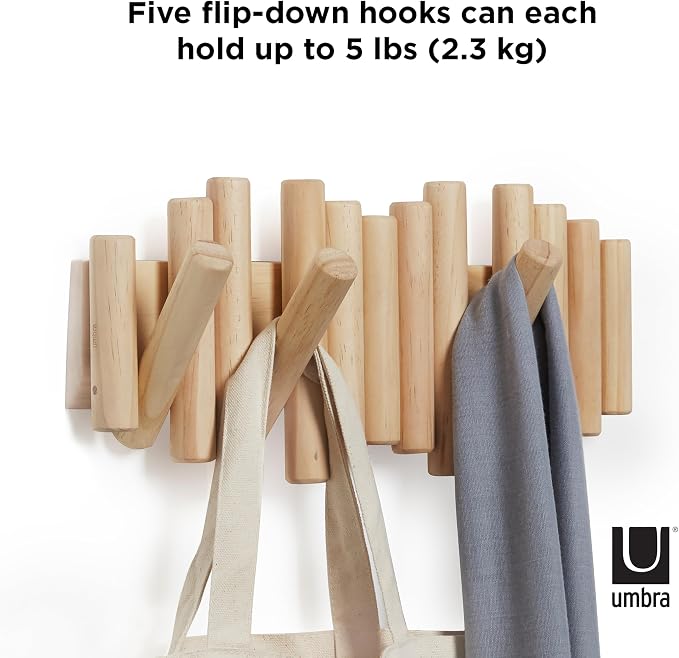 Umbra Picket Wall-Mounted Coat Rack Rail Hook - Image 14