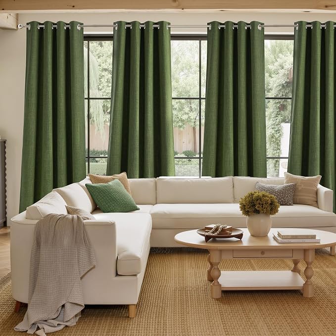 NICETOWN Greyish Green Curtains 84 inches Length - Image 4