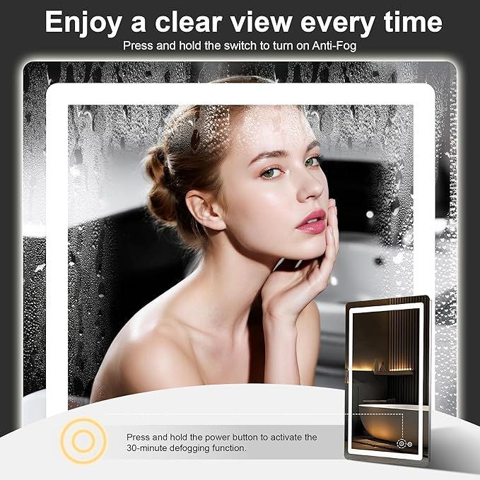TRAHOME LED Bathroom Vanity Mirror 32"x24" - Image 2