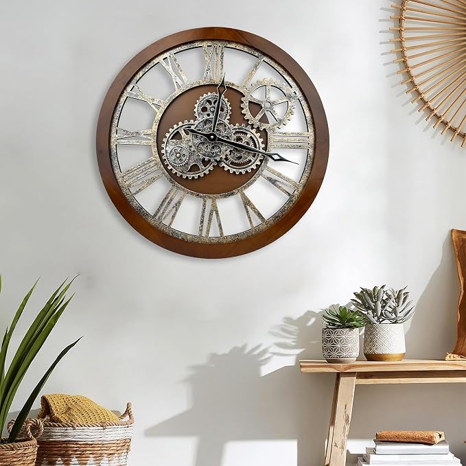 The B-Style Large Wall Clock 24 inch Moving Gear Wall Clock Oversized Vintage - Image 6
