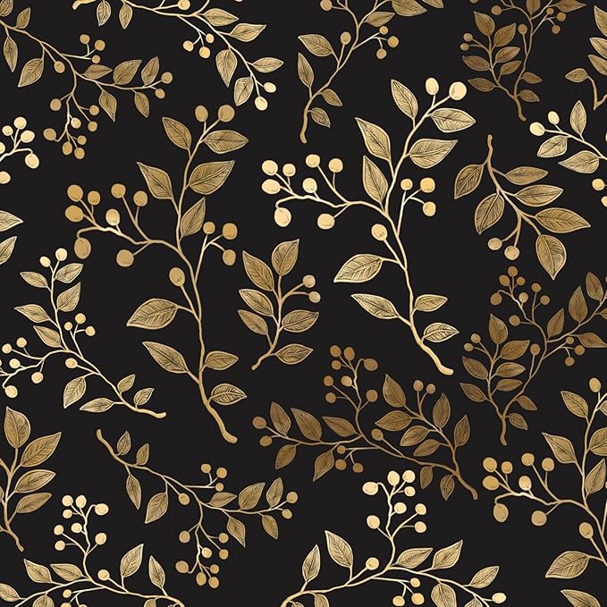 Extra Long Dark Floral Peel and Stick Wallpaper 17.5In x 32.8Ft, Vintage by VOLEAARWALLPAPER