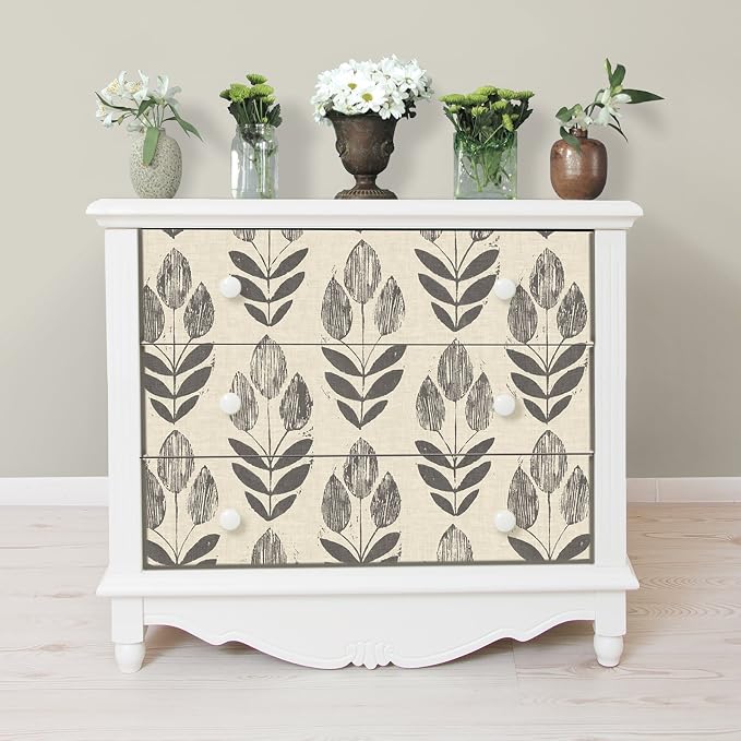 NuWallpaper Folk Tulip Peel and Stick Wallpaper, Textured Removable Wallpaper - Image 4