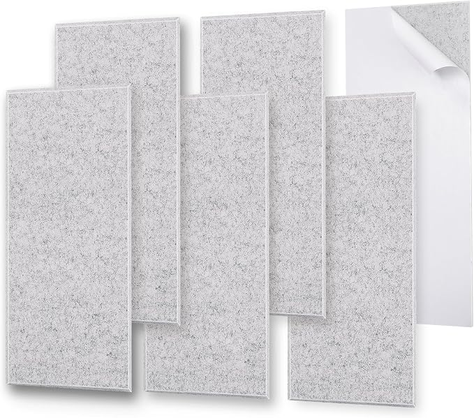 6 Pack Thickened Soundproof Wall Panels, 15.75" X 31.5" X 0.47" High Density by ENSEPST