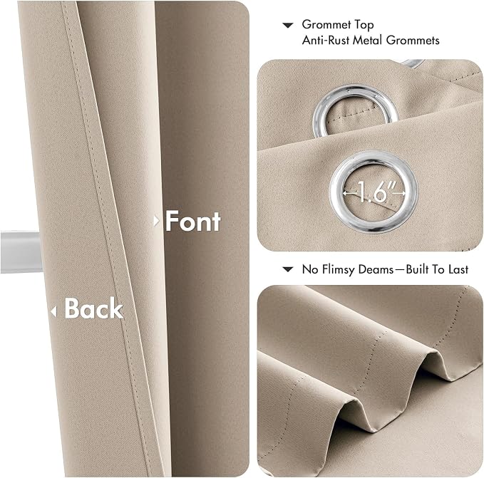 MIULEE Blackout Curtains for Bedroom Living Room 2 Panels, Thermal Insulated - Image 4