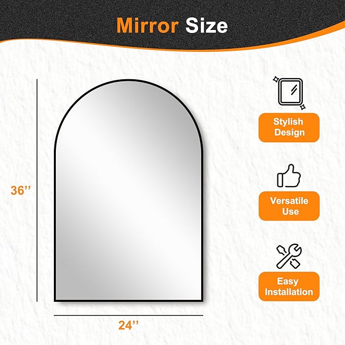Delma Arched Bathroom Mirror, Living Room and Entryway - Image 5