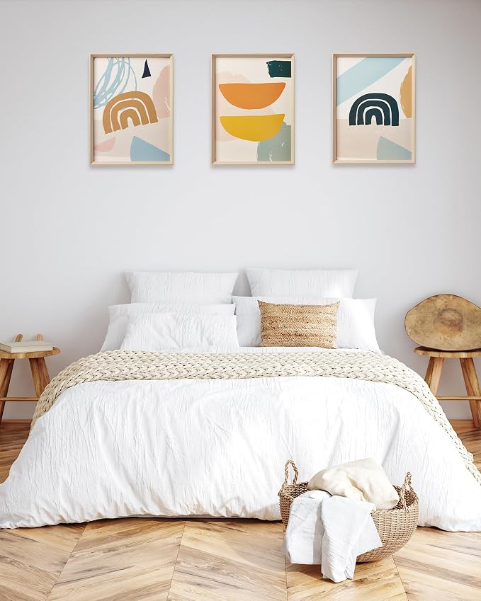 Framed Boho Wall Art for Bedroom, Abstract Canvas Wall Decor, 12x16IN - Image 6