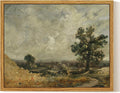 InSimSea Framed Canvas Wall Art, Vintage Landscape Painting, Rustic Nature by InSimSeaArt