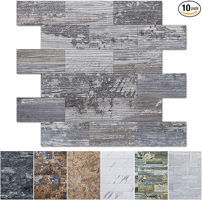 Art3d 10-Sheet Peel and Stick Backsplash PVC Wall Tile, Stickon Tile by Art3d