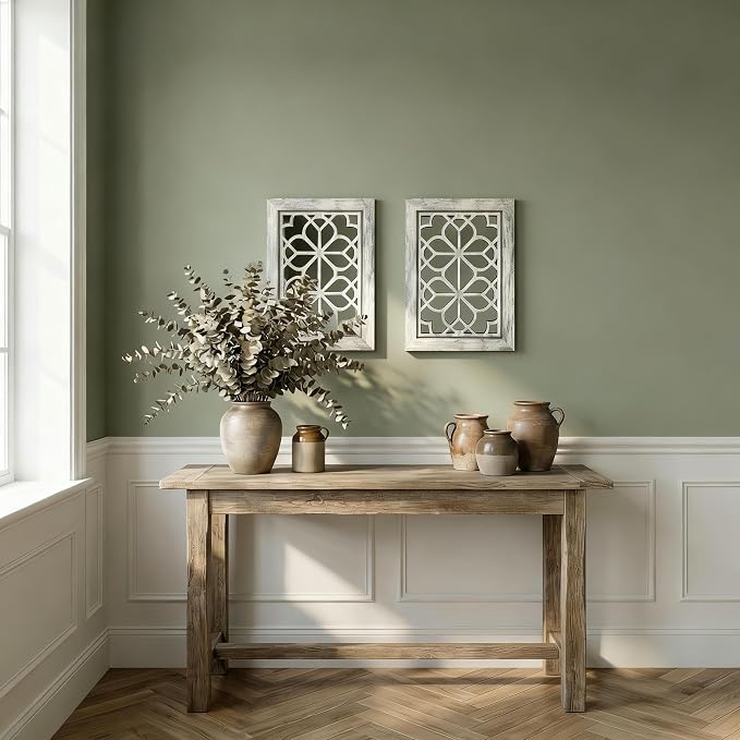 Set of 2 11x15 Inch Rectangular Shatterproof Grey Decorative Wall Mirrors - Image 6