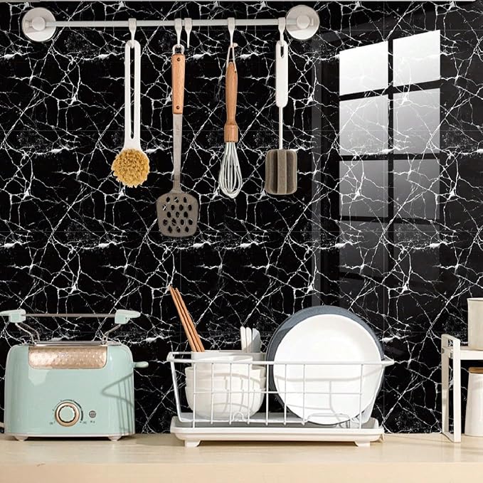 Chejiaye 10pcs Marble Peel and Stick Waterproof Wall Panels, Heat-Resistant - Image 2