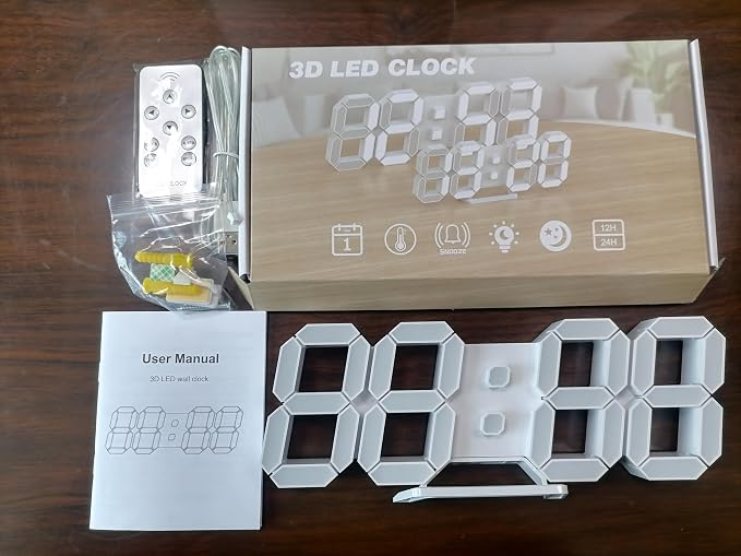 3D LED Digital Wall Clock/Desk Alarm Clock - Image 9