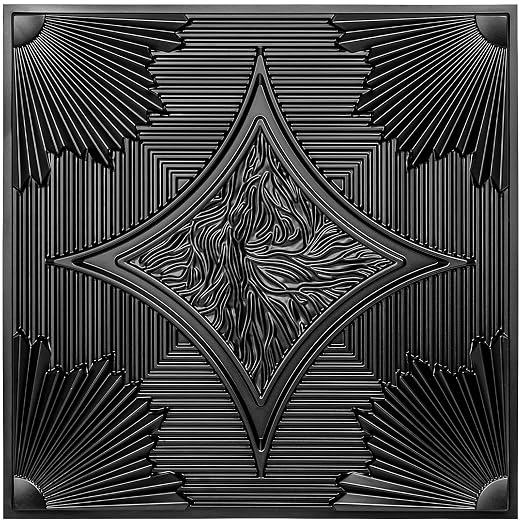 Art3d Drop Ceiling Tiles 24x24 in Black, 3D Wainscoting Panels Glue Up 2x2 - Image 2