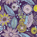 Purple Boho Wallpaper Peel and Stick, Vintage Yellow Floral Contact Paper by Laatse