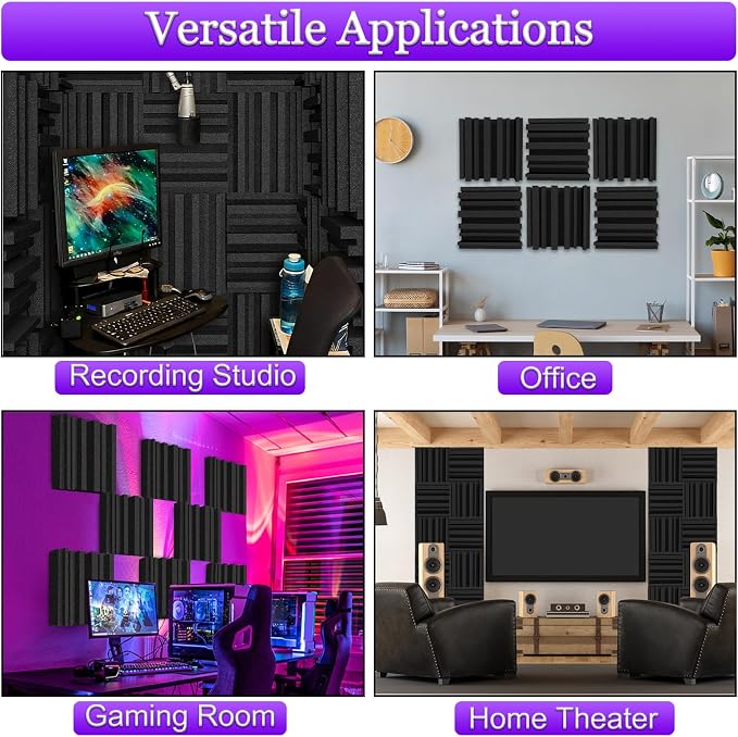 TroyStudio Thick Acoustic Foam Panels, Dense Soundproof Padding Tile, Recording - Image 5