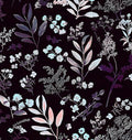 Laatse Vintage Purple Wallpaper Peel and Stick Dark Floral Wallpaper 17.5'' x by Laatse