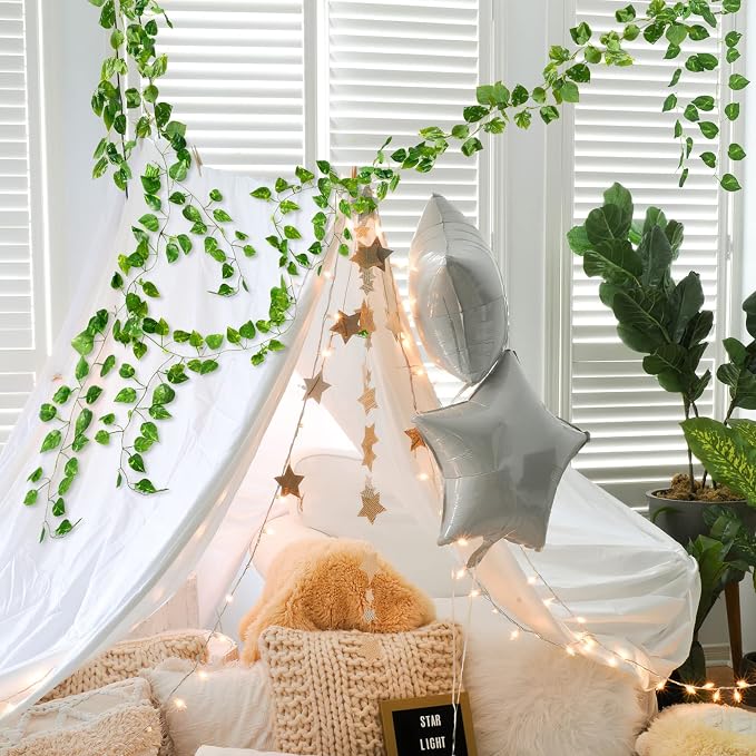 CQURE 24 Pack 168Ft Artificial Ivy Garland, Fake Vines UV Resistant Greenery - Image 7