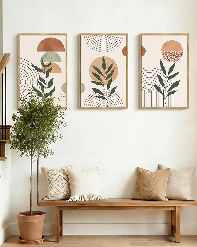PHOPAGO Boho Wall Art Sage Plant Botanical Bohemain Framed Wall Printing Large - Image 8
