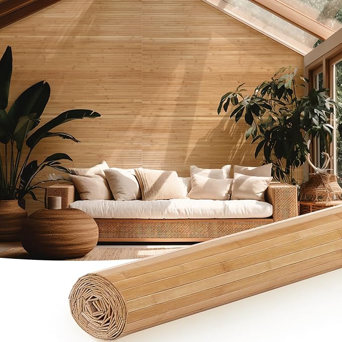 Juexica 1 Pcs Natural Bamboo Wall Panel by Juexica
