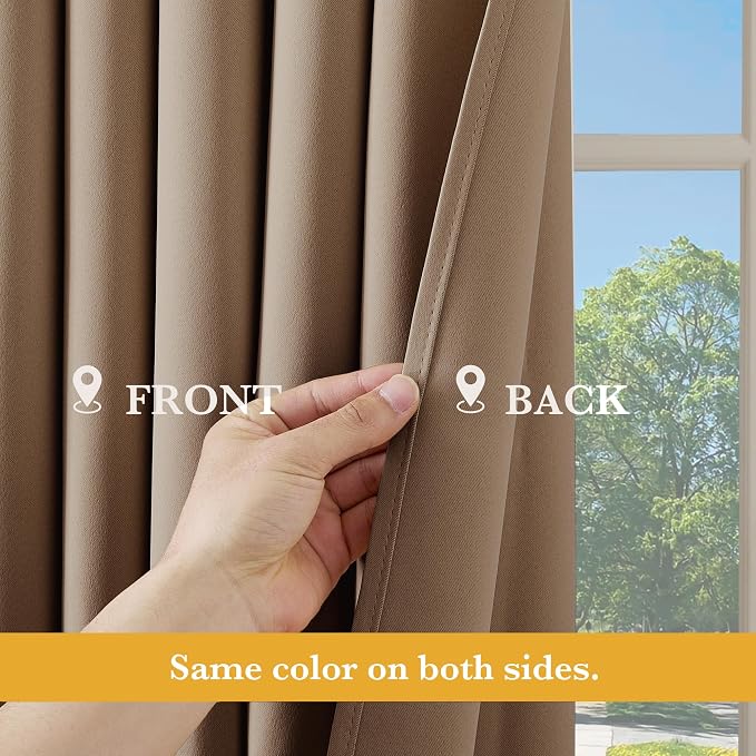 RYB HOME Blackout Thermal Insulated Curtains, Portable Curtain - Image 5