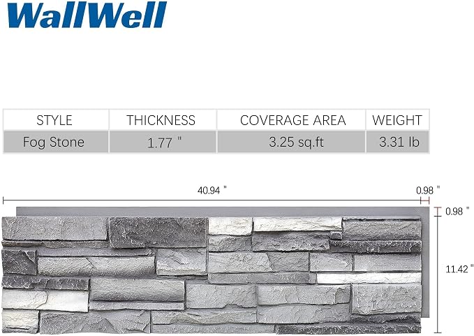 Faux Stone Wall Panels 2-Pack PU Stone Veneer Siding, Mortarless Faux Rock - Image 7