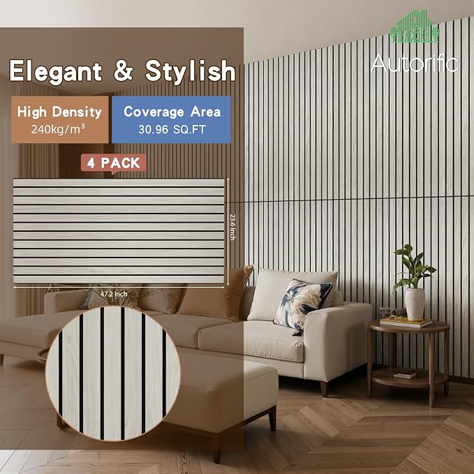 4 Pack Large Acoustic Panels 47.2”x23.6”, Decorative Acoustic Wall Panel - Image 3