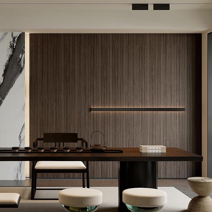 YU LI 3DH Peel and Stick PVC Slat Wall Panel 236"x15.75" Self-Adhesive Thick - Image 3