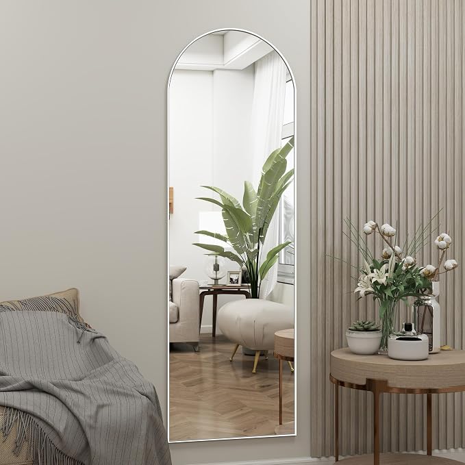Arched Full Length Door Mirror 14x48, Metal Frame - Image 3
